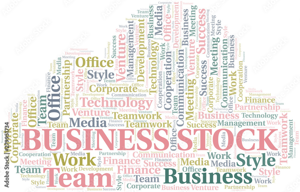 Obraz premium Business Stock word cloud. Collage made with text only.