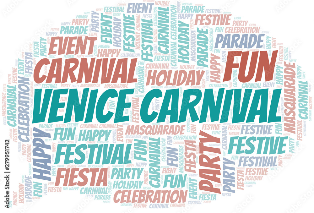 Venice Carnival word cloud vector made with text only. Venice Carnival word cloud vector made with text only.