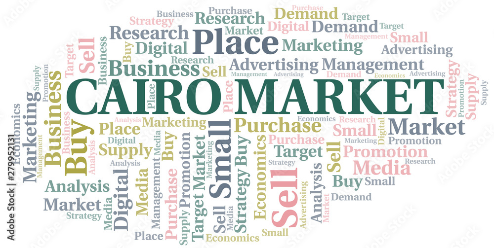 Obraz premium Cairo Market word cloud. Vector made with text only.
