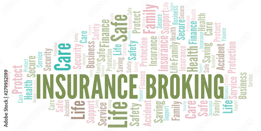 Fototapeta premium Insurance Broking word cloud vector made with text only.