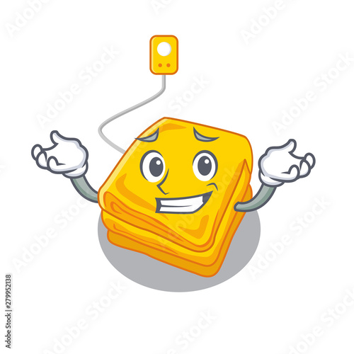 Grinning electric blanket isolated with the cartoon