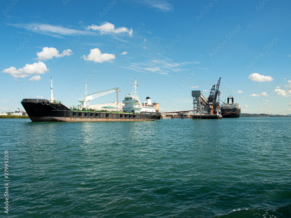 Ships berthed at the coal loader terminal Port Gladstone.