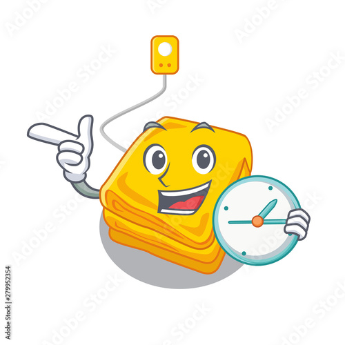 With clock electric blanket isolated with the cartoon