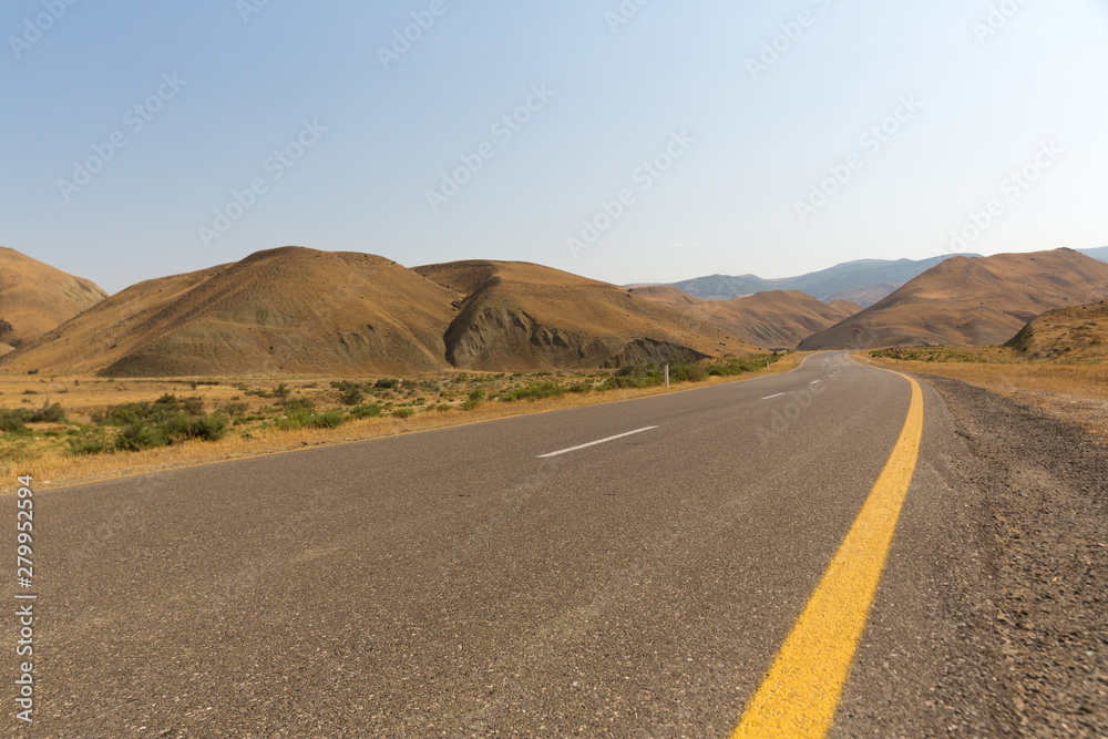 Road to the mountains. Xizi, Azerbaijan, road to the mountains