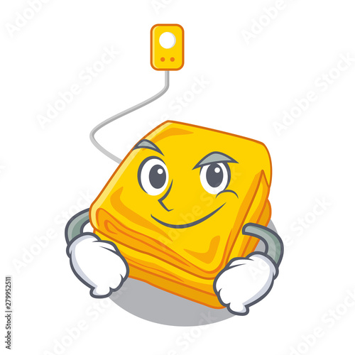 Smirking electric blanket isolated with the cartoon