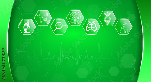 abstract background technology concept in green light,human body heal,technology modern medical science in future and global international medical with tests analysis clone DNA human