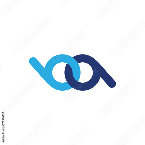 linked circle object number 69 logo vector