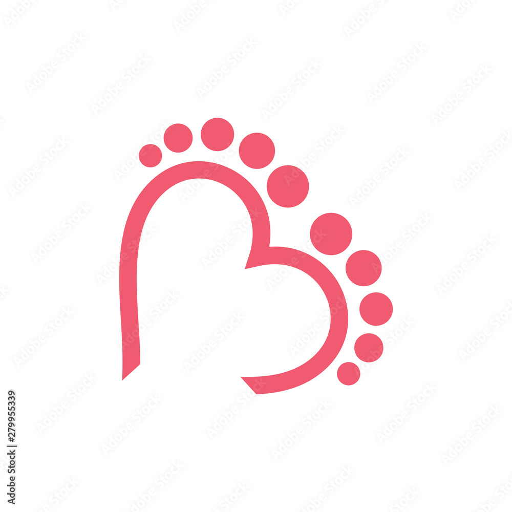 Fototapeta premium love feet massage symbol vector