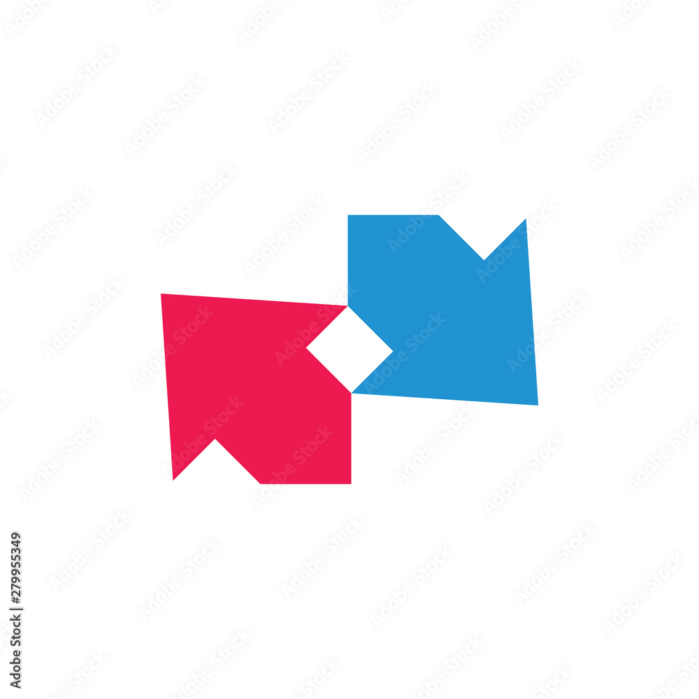 linked geometric arrow logo vector linked geometric arrow logo vector