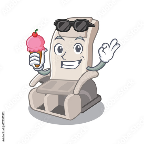 With ice cream massage chair in the mascot shape