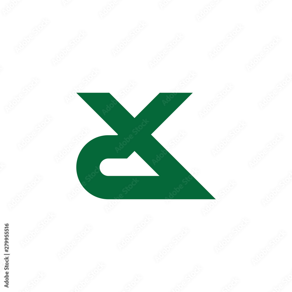 letter xd simple geometric line logo vector