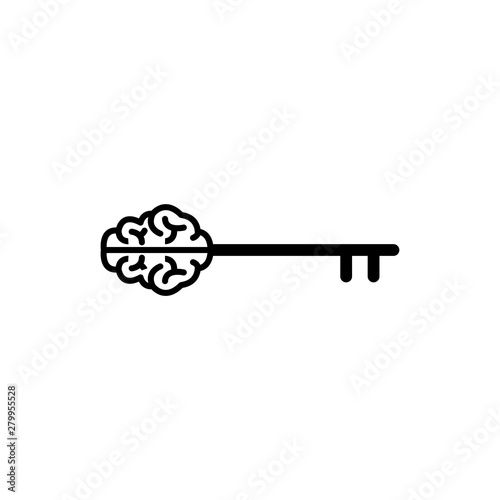 Key Brain icon design vector template.