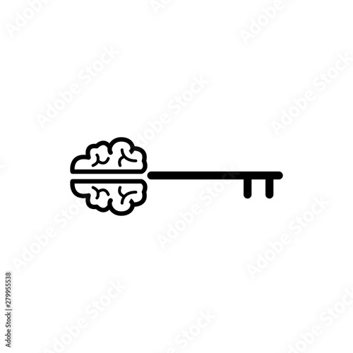 Key Brain icon design vector template.
