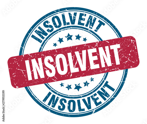 insolvent stamp. insolvent round grunge sign. insolvent
