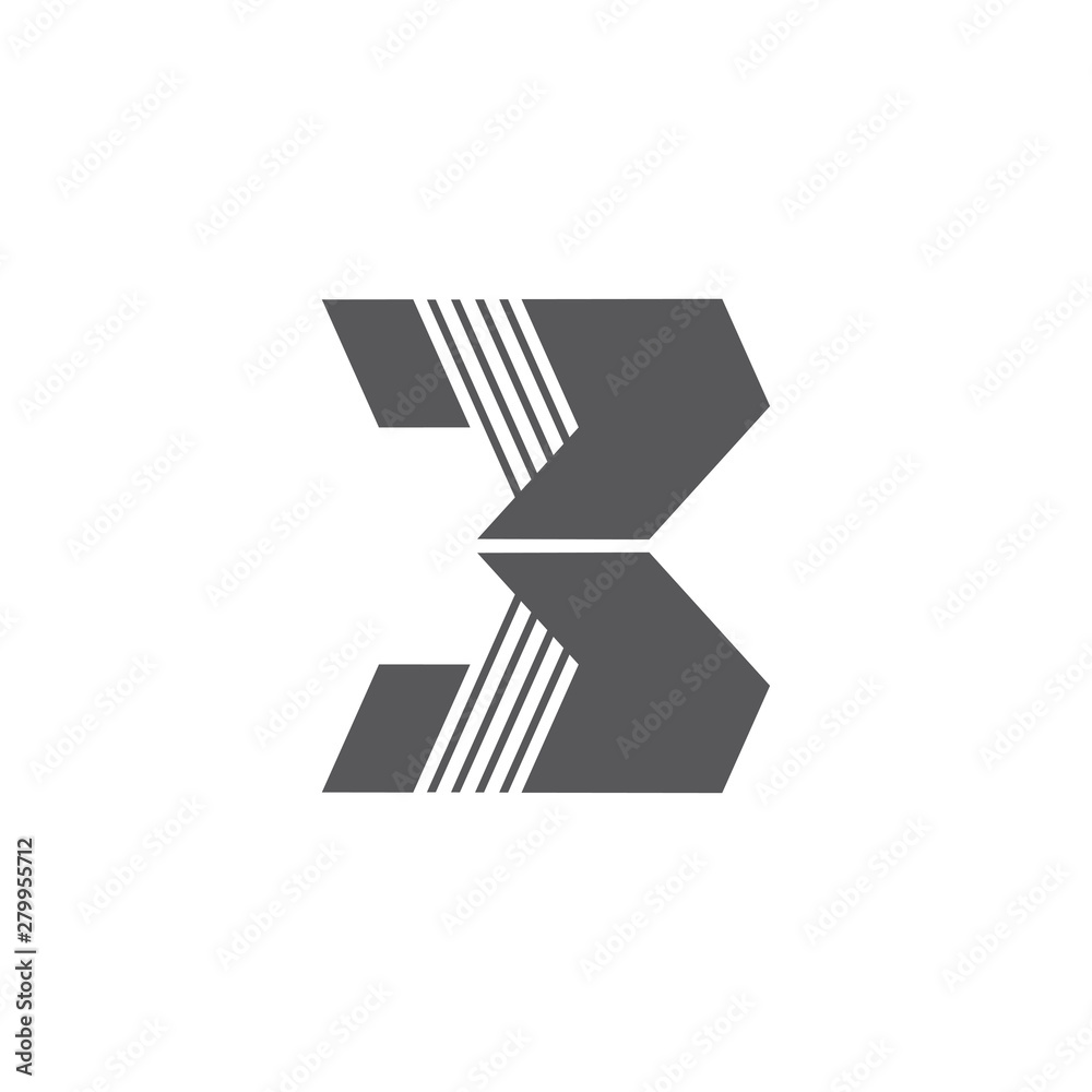 number three stripes geometric logo vector number three stripes geometric logo vector