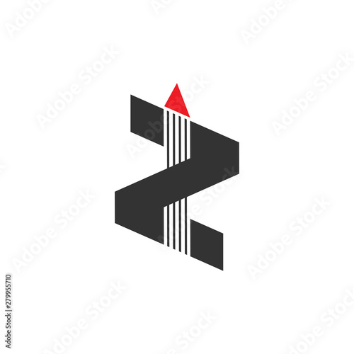 letter z stripes geometric arrow logo vector