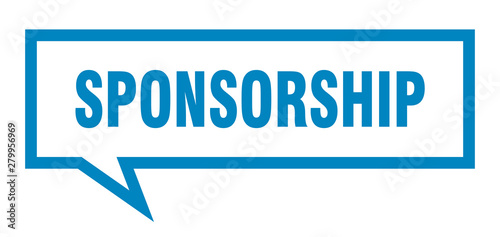sponsorship sign. sponsorship square speech bubble. sponsorship