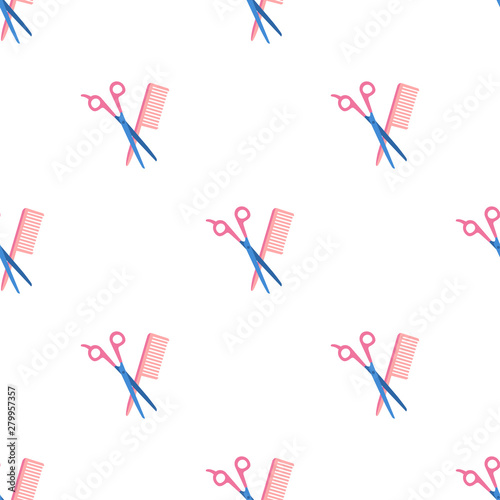 Womens hair salon seamless pattern.Design background. Vector illustration