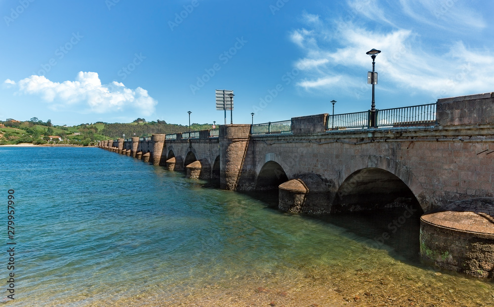 old bridge in the city of San Vicente de la Barquera
