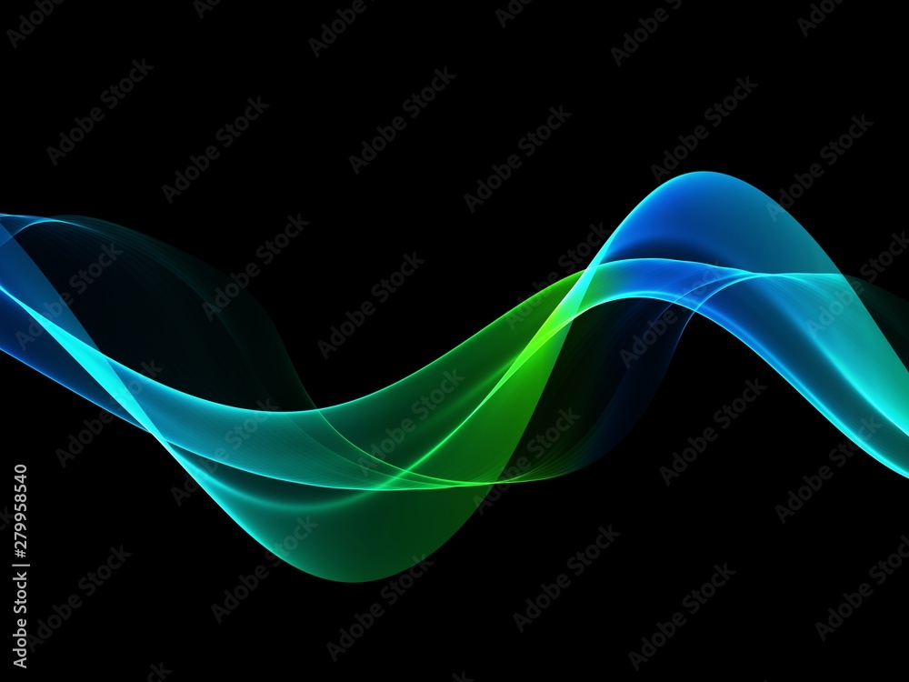 Fototapeta premium Abstract blue fand green low wave background