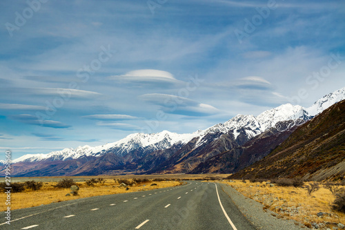 Exciting views in the national park area, mount cook, New Zealand.