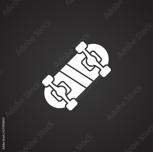 Skateboarding related icon on background for graphic and web design. Simple illustration. Internet concept symbol for website button or mobile app.