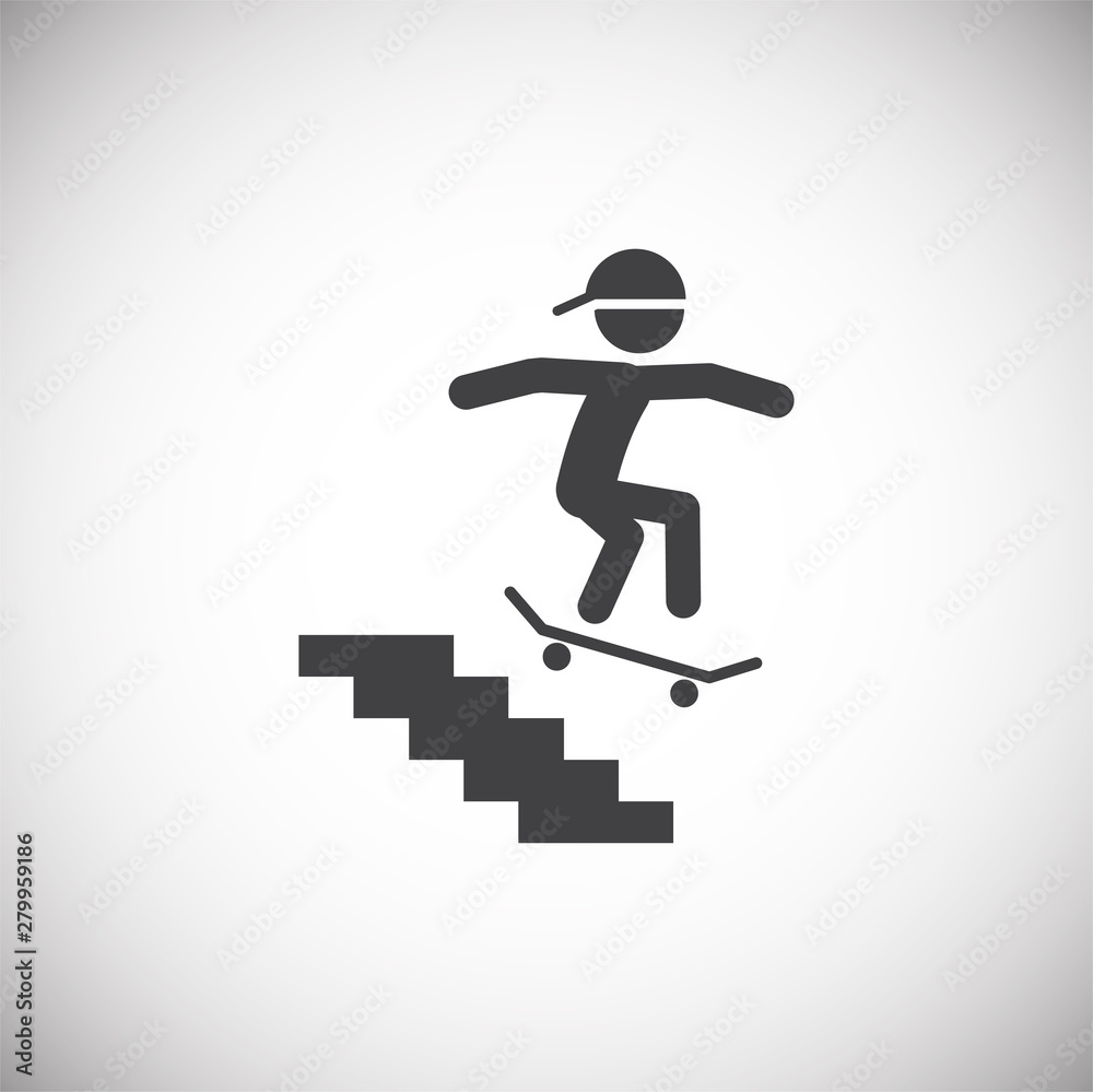 Skateboarding related icon on background for graphic and web design. Simple illustration. Internet concept symbol for website button or mobile app. Skateboarding related icon on background for graphic and web design. Simple illustration. Internet concept symbol for website button or mobile app.