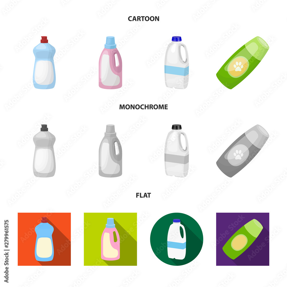 Isolated object of plastic and container logo. Set of plastic and packaging stock symbol for web. Isolated object of plastic and container logo. Set of plastic and packaging stock symbol for web.