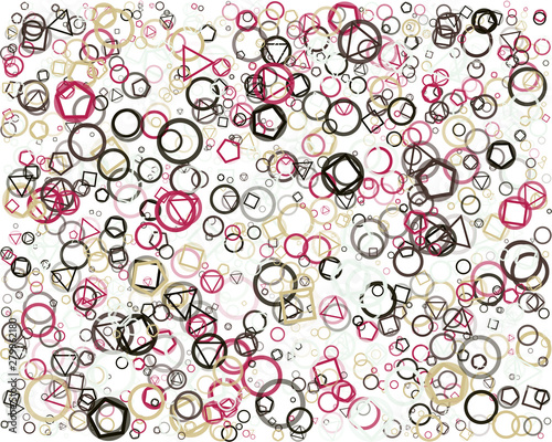 Abstract Generative Art color distributed donut figures background illustration