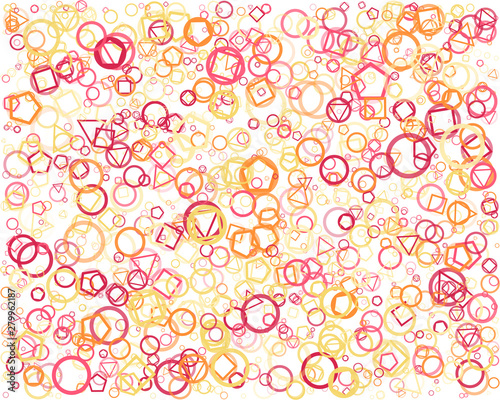 Abstract Generative Art color distributed donut figures background illustration