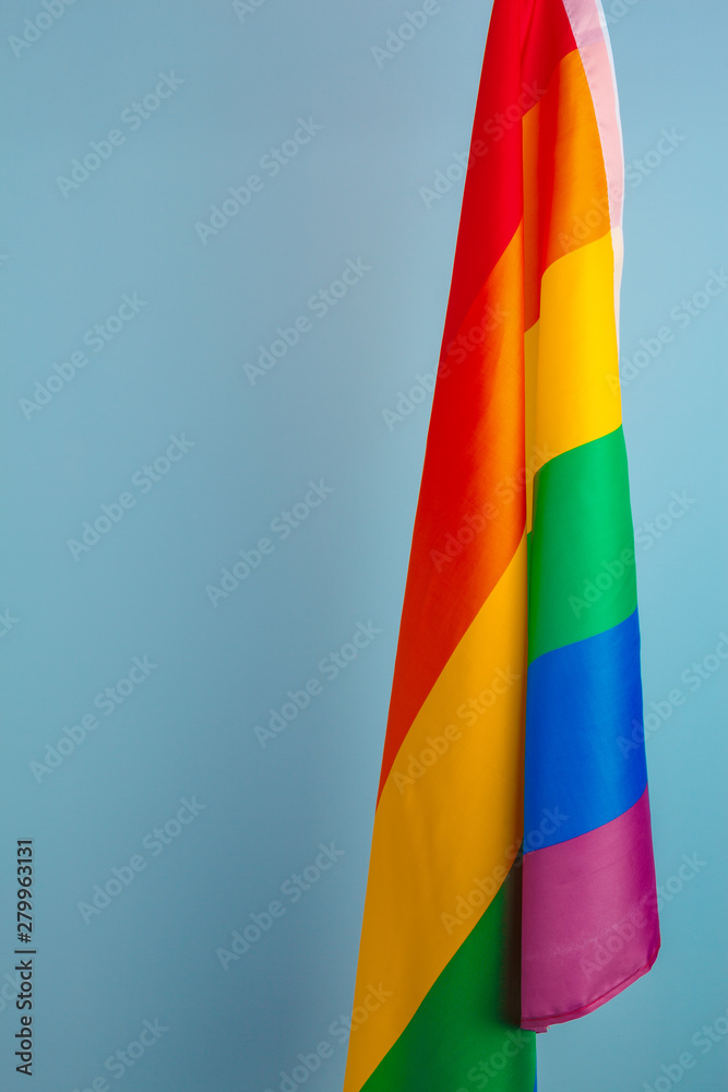 Fabric texture of gay rainbow flag close up Fabric texture of gay rainbow flag close up