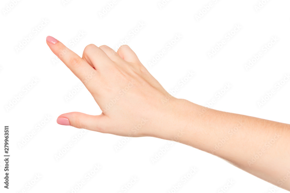 Female hand gesture isolated on white background Female hand gesture isolated on white background