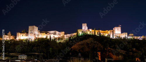 View of Alhambra Palace in Granada, Spain in Europe