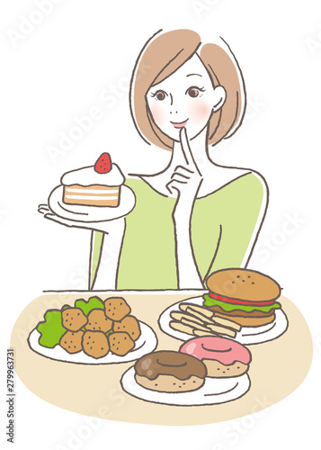 たくさん食べたい女性