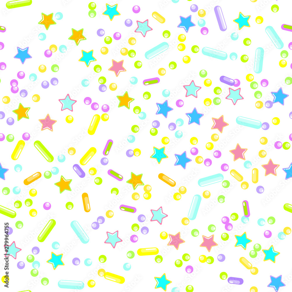 Sprinkle Cupcake Donut Topping. Seamless Pattern Sprinkle Cupcake Donut Topping. Seamless Pattern