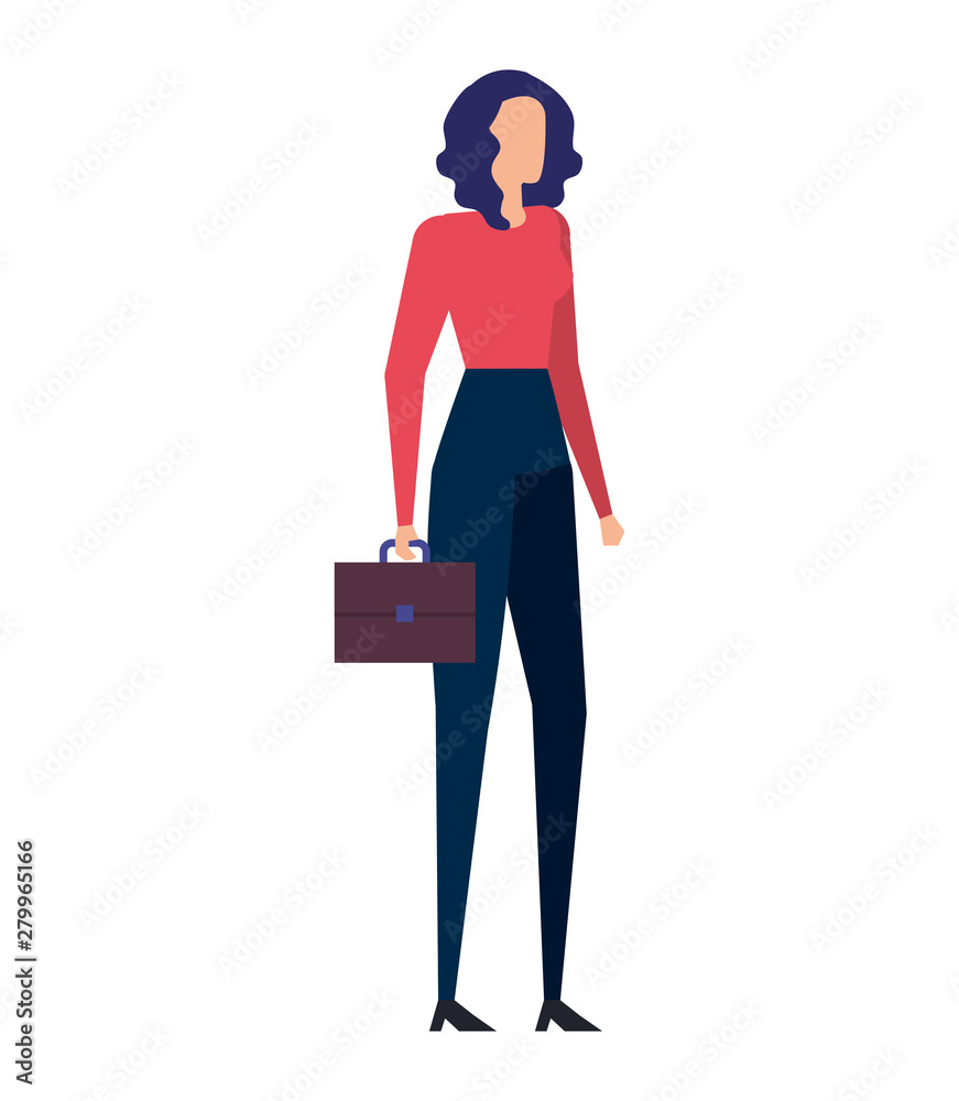 elegant young businesswoman with portfolio elegant young businesswoman with portfolio