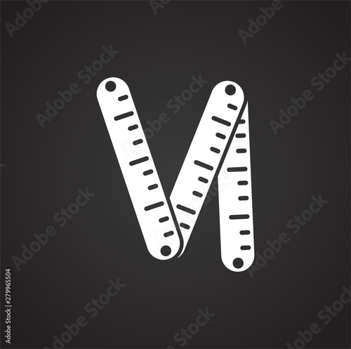 Measuring tool icon on background for graphic and web design. Simple illustration. Internet concept symbol for website button or mobile app.