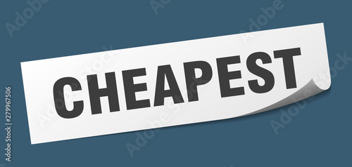 cheapest sticker. cheapest square isolated sign. cheapest