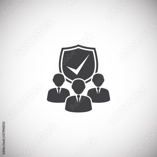 Insurance related icon on background for graphic and web design. Simple illustration. Internet concept symbol for website button or mobile app.