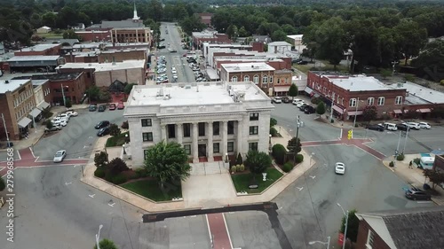 Aerial pullout of Alamance County Courthouse in Graham photo