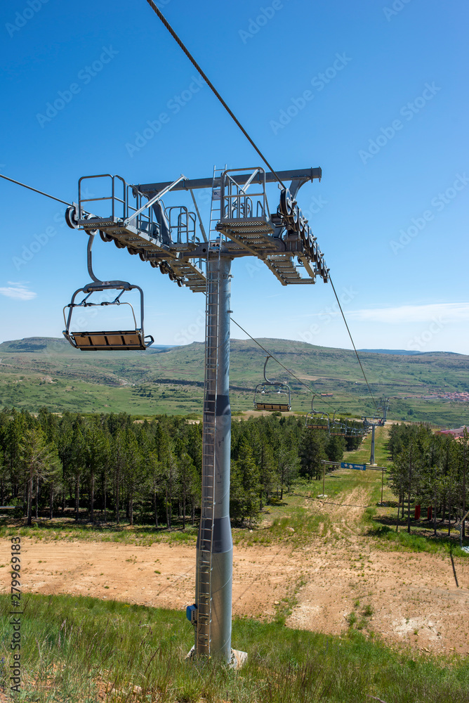 Chairlift of Valdelinares in the summer months, Teruel