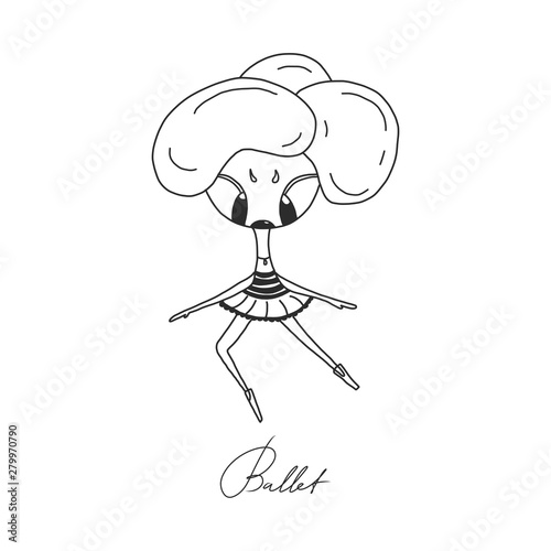 Prima ballerina. cute character Surface design for kids . Vector graphic for kid's fashion clothing. Use for print, fashion wear
