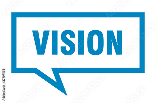 vision sign. vision square speech bubble. vision