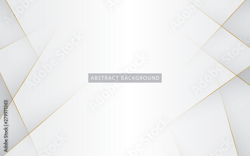 Modern abstract light silver background vector. Elegant concept design with golden line.