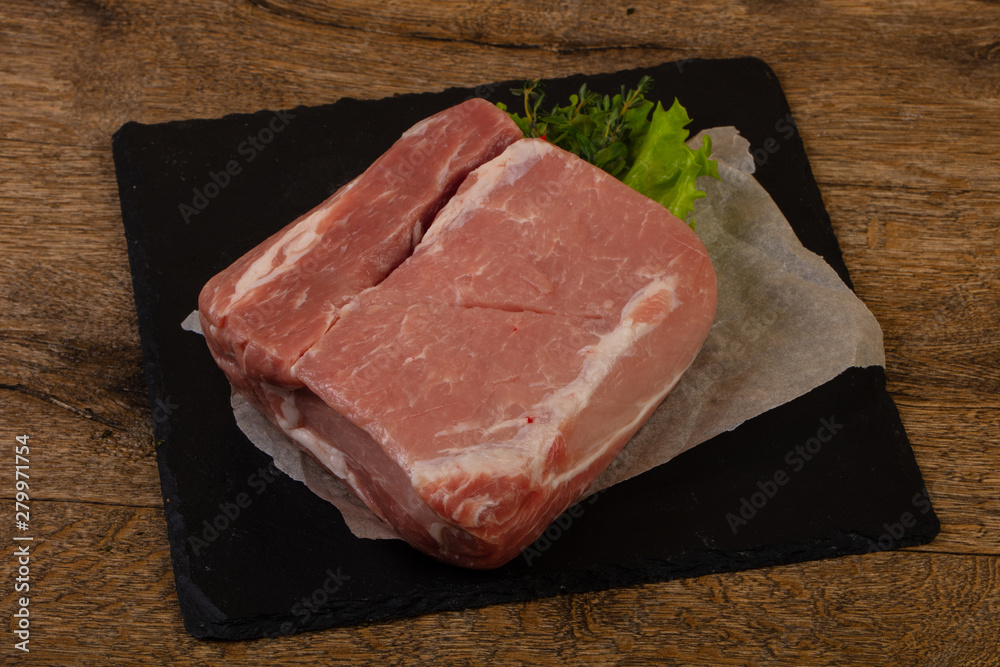 Raw pork meat for baking