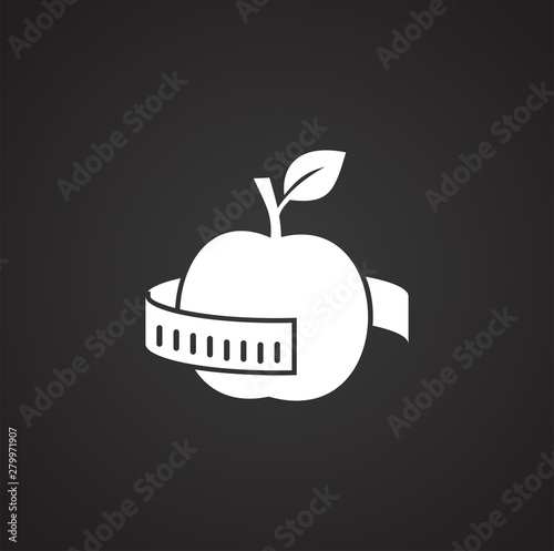 Diet related icon on background for graphic and web design. Simple illustration. Internet concept symbol for website button or mobile app.
