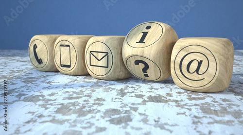 Fototapeta Naklejka Na Ścianę i Meble -  Wooden Cubes Contract Icons