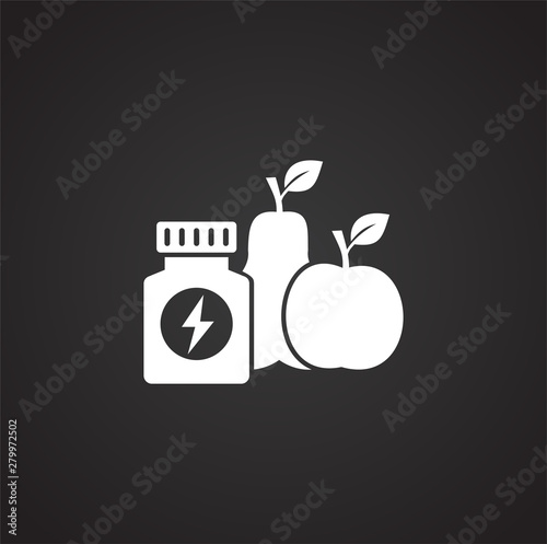 Diet related icon on background for graphic and web design. Simple illustration. Internet concept symbol for website button or mobile app.