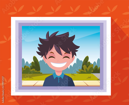 photography with boy on the wall