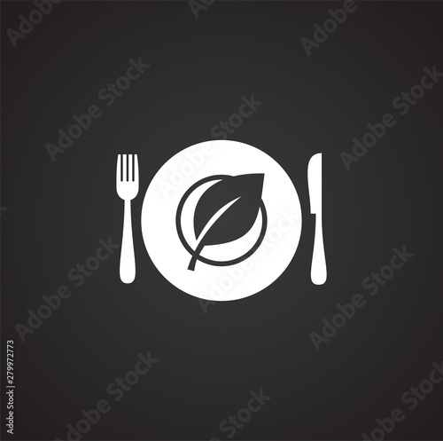 Diet related icon on background for graphic and web design. Simple illustration. Internet concept symbol for website button or mobile app.